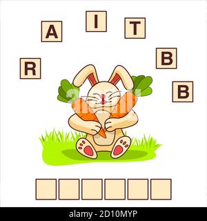 Spiel Wörter puzzle.Bildung entwickeln Kind.Riddle für Vorschule. Stock Vektor