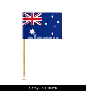 Australien Flagge Zahnstocher auf weißem Hintergrund Stock Vektor