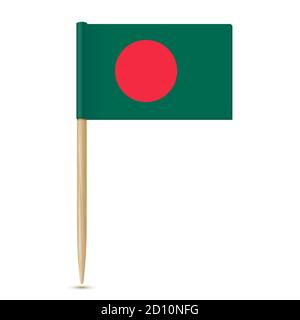 Flagge von Bangladesch. Flagge Zahnstocher 10eps Stock Vektor