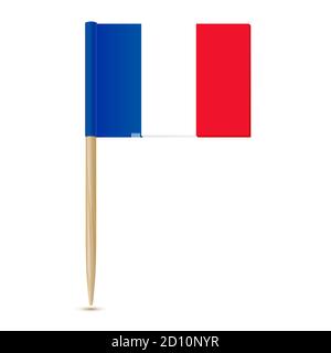Flagge Frankreichs. Zahnstocher markieren Stock Vektor