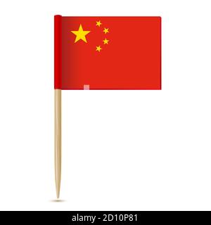 China-Flagge. Flagge Zahnstocher 10eps Stock Vektor