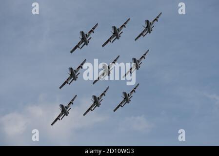 ZELTWEG, STEIERMARK, ÖSTERREICH - SEPTEMBER 02: Eine der größten Airshows in Europa ist Airpower und wird von Red Bull und der Österreichischen Armee in Zeltwe organisiert Stockfoto