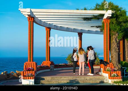 Piquio Gardens, El Sardinero Beach, Santander Bay, Santander, Cantabria, Spanien, Europa Stockfoto