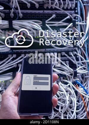 Cloud Server Data Loss Prevention Disaster Recovery-Konzept. Stockfoto