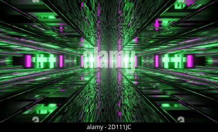 Natur farbige Licht strahlenden Tunnel 4k uhd 3d Illustration Hintergrund Stockfoto