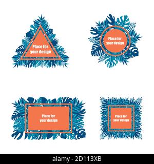 Sommer tropische Vektor-Design für Banner oder Broschüre mit exotischen Blätter Stock Vektor