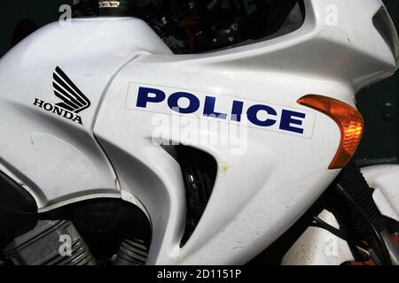 Griechisches Polizeifahrrad, Athen, Griechenland, März 12 2020. Stockfoto