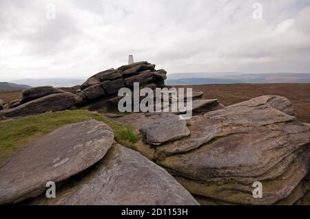 Zurück Tor Summit am nördlichen Ende des Derwent Edge im Peak District National Park, England, Großbritannien Stockfoto