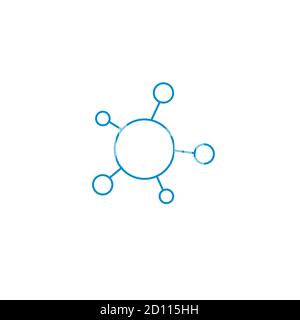 Social Media Verbindungskonzept. Digital, Internet, Netzwerk, Connect, Communicate, Technologie, globale Konzepte. Vektorgrafik für Rohware isoliert auf Stock Vektor