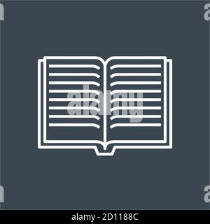 Symbol für buchbezogene dünne Vektorlinien. Stock Vektor