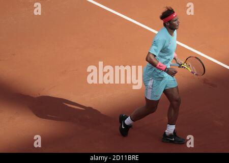 RAFAEL NADAL (ESP) während des Roland Garros 2020, Grand Slam Tennisturniers, am 4. Oktober 2020 im Roland Garros Stadion in Paris, Frankreich - Foto S Stockfoto