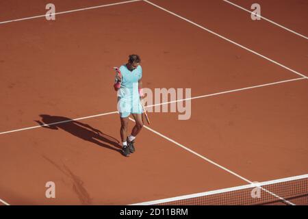 RAFAEL NADAL (ESP) während des Roland Garros 2020, Grand Slam Tennisturniers, am 4. Oktober 2020 im Roland Garros Stadion in Paris, Frankreich - Foto S Stockfoto