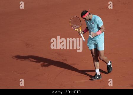 RAFAEL NADAL (ESP) während des Roland Garros 2020, Grand Slam Tennisturniers, am 4. Oktober 2020 im Roland Garros Stadion in Paris, Frankreich - Foto S Stockfoto