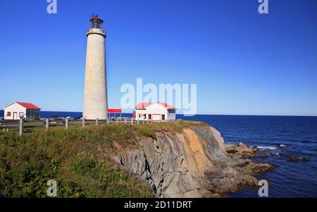 Leuchtturm Cap-des-Rosiers in Gaspesie, Quebec Stockfoto