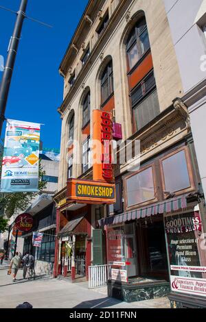 Historische Geschäftsgebäude an der Elm Street in der Manchester Street im Zentrum von Manchester, New Hampshire NH, USA. Stockfoto