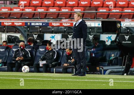 Ronald Koeman Trainer des FC Barcelona während der spanischen Meisterschaft La Liga Fußballspiel zwischen FC Barcelona und Sevilla FC am 04. Oktober 2020 bei Stockfoto
