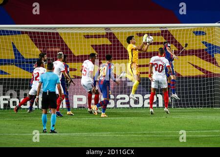 Yassine Bounou, Bono von Sevilla FC während der spanischen Meisterschaft La Liga Fußballspiel zwischen FC Barcelona und Sevilla FC am 04. Oktober 2020 bei C Stockfoto