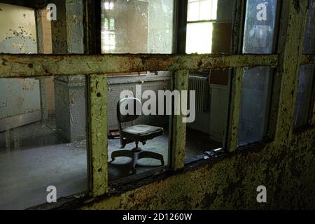 Die Haunted Pennhurst School- die auch als Pennhurst Asylum bekannt ist, wegen seiner beklagenswerten, unterbesetzt, & überfüllten Bedingungen Stockfoto