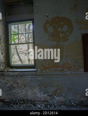 Die Haunted Pennhurst School- die auch als Pennhurst Asylum bekannt ist, wegen seiner beklagenswerten, unterbesetzt, & überfüllten Bedingungen Stockfoto