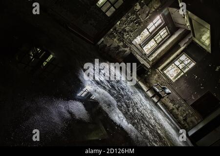 Die Haunted Pennhurst School- die auch als Pennhurst Asylum bekannt ist, wegen seiner beklagenswerten, unterbesetzt, & überfüllten Bedingungen Stockfoto