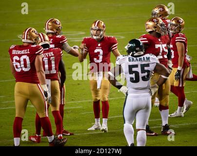 Santa Clara, CA, USA. 4. Oktober 2020. Im Levi's Stadium am Sonntag, 4. Oktober 2020 in Santa Clara. Quelle: Paul Kitagaki Jr./ZUMA Wire/Alamy Live News Stockfoto