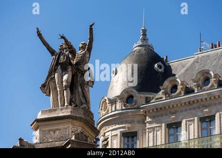 Grenoble Brunnen der drei Ordnungen Nahaufnahme Stockfoto