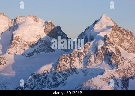 Geographie / Reisen, Schweiz, Piz Roseg, Blick von der Corvatsch, Bernina Gruppe, Engadin, Additional-Rights-Clearance-Info-not-available Stockfoto