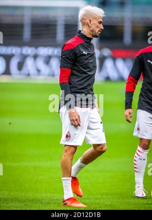 Samu Castillejo von AC Mailand während der Serie A 2020/21 Spiel zwischen AC Mailand gegen Spezia Calcio im San Siro Stadion, Mailand, Italien am 04. Oktober 20 Stockfoto