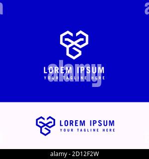 Zeilenbuchstabe Dreifach-G-Logo Design Konzeptvorlage. Stock Vektor