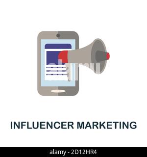 Symbol für Influencer Marketing. Einfaches Element aus der Blogging-Sammlung. Creative Influencer Marketing-Symbol für Web-Design, Vorlagen, Infografiken und Stock Vektor