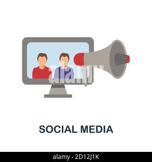 Symbol für soziale Medien. Einfaches Element aus der Blogging-Sammlung. Creative Social Media Symbol für Web-Design, Vorlagen, Infografiken und vieles mehr Stock Vektor