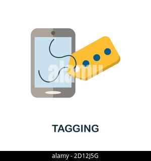Tagging-Symbol. Einfaches Element aus der Blogging-Sammlung. Kreatives Tagging-Symbol für Webdesign, Vorlagen, Infografiken und mehr Stock Vektor