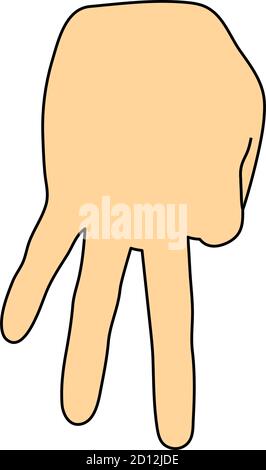 Baseball Catcher Gestensymbol. Bearbeitbare Kontur Mit Farbfülldesign. Vektorgrafik. Stock Vektor