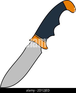 Symbol Des Jagdmessers. Bearbeitbare Kontur Mit Farbfülldesign. Vektorgrafik. Stock Vektor
