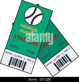 Baseball-Ticket-Symbol. Bearbeitbare Kontur Mit Farbfülldesign. Vektorgrafik. Stock Vektor