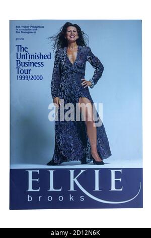 Elkie Brooks, englische Sängerin, offizielles Souvenir britisches Tourprogramm von der Unfinished Business Tour, 1999 bis 2000 Stockfoto