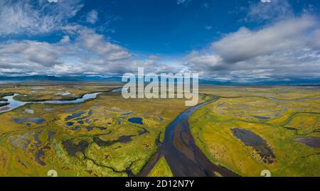 Avacha Flussdelta auf Kamtschatka Stockfoto