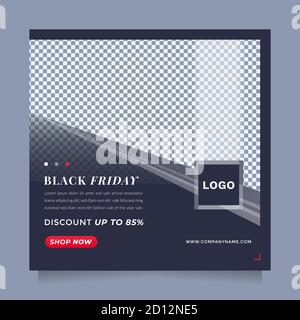 Black Friday Mode Verkauf Social Media Beitrag. Social Media Banner im modernen Design für digitales Marketing Stock Vektor