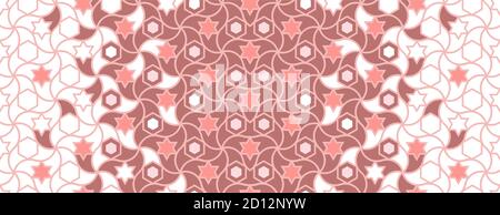 Arabesque Koralle Farbe, orange Farbe Vektor nahtlose Muster. Islamische geometrische und Spitzenstruktur. Stock Vektor