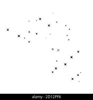 Feuerwerk Sterne Random Source stream. Falling Star. Sterne auf einem weißen Hintergrund. Stock Vektor