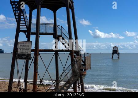 Alter hölzerner Leuchtturm, Dovercourt, Harwich, Essex Stockfoto