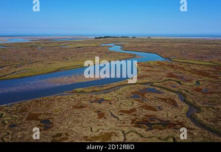 Salzmarschen, Brunnen am Meer, norfolk, england Stockfoto