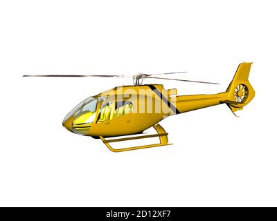 Gelber Hubschrauber für Rettungsflüge Stockfoto