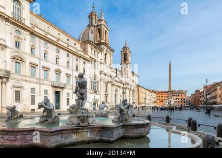Piazza Navona in Rom, Italien am Morgen, Rom, Italien. Stockfoto