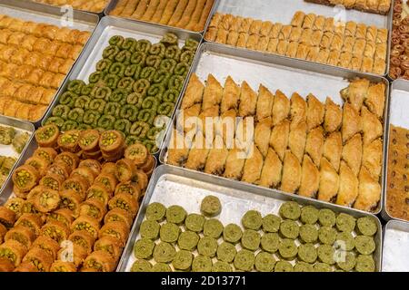 Traditionelles türkisches Dessert Baklava close-up Stockfoto