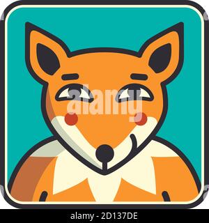Fox Head Vektorgrafik. Illustration von Fuchs Kopf Cartoon-Stil Stock Vektor