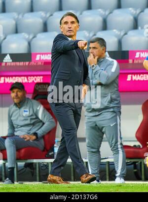 Fußball München - Hertha, München 04. Oktober 2020. Bruno LABBADIA, Hertha Headcoach, Teamchef, FC BAYERN MÜNCHEN - HERTHA BSC BERLIN 1.Deutsche Fußballliga, München, 04. Oktober 2020. Saison 2020/2021, Spieltag 03, FCB, München, München © Peter Schatz / Alamy Live News - die DFL-VORSCHRIFTEN VERBIETEN DIE VERWENDUNG VON FOTOGRAFIEN als BILDSEQUENZEN und/oder QUASI-VIDEO - Stockfoto