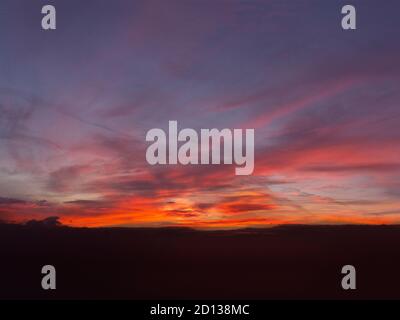 Orangerot Sonnenuntergang in norfolk Stockfoto