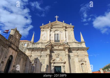 Dubrovnik Kathedrale außen, Touristen Sehenswürdigkeiten in Dubrovnik Kroatien Stockfoto