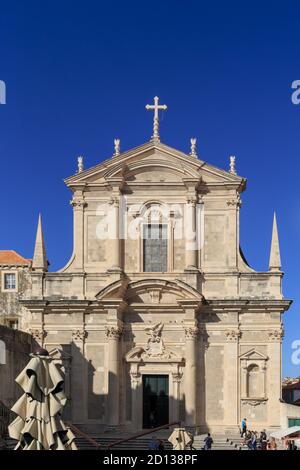 Dubrovnik Kathedrale außen, Touristen Sehenswürdigkeiten in Dubrovnik Kroatien Stockfoto